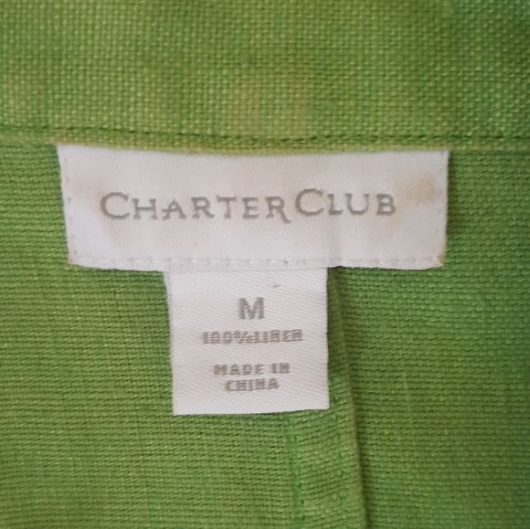 Charter club linen button down shirt top med *C7 - Picture 3 of 6